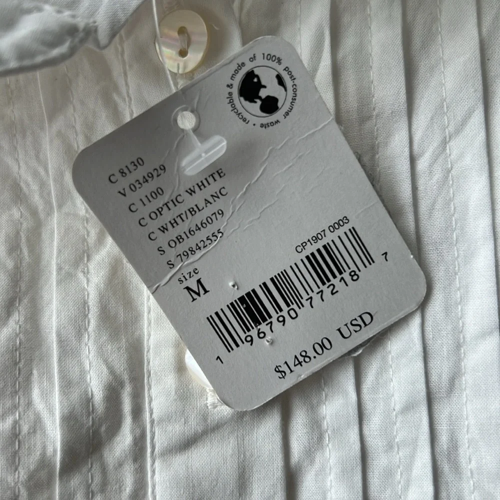 New Free People Billie Pleated Tiered Mini Dress in White - Picture 6 of 6